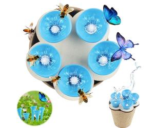 MOKIDO 5 x Bee Insect Drinking Cups, Colourful Bee Insect Drinking Cup, Bee Cup, Thirsty Pollinators Need Drinking Water, Bees Need Safe Drinking Places (Blue)