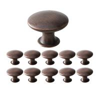 Mokife Kitchen Cabinet Knobs Vintage Copper, 12 Pack Round Metal Wardrobe Handles Furniture Hardware Pulls with Screws for Chest of Drawers Cupboard Dresser Door, 30x21mm