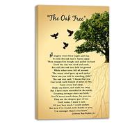 Mokihidream The Oak Tree Poem Wall Art, The Oak Tree Poem Canvas Print Wall Decor • Mighty Oak Tree Poem About Life • Inspirational Wall Art • Nature Wall Art • Motivational Poetry Room Home Decor