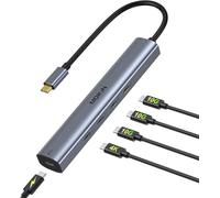 MOKiN 10Gbps USB C Hub, 5-in-1 USB C Splitter with MacBook Air Adapter | 4K@60Hz Video Output, 100W PD, USB C Data Transfer, Multiport Dongle for MacBook Pro, and Type-C Devices