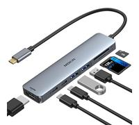 MOKiN UC0101 USB C Hub Type C Adapter Aluminium 5-in-1 with 4K HDMI, 2 USB 3.0 Ports, SD/TF Card Reader for MacBook Pro 2019/2018/2017 MacBook Air 2019/2018 Chromebook etc.