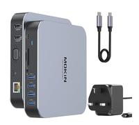 MOKiN USB C Docking Station for MacBook 3 Monitor, Mac Docking Station Dual Monitors with 65W Power, USB C Dock Dual 4K HDMI, VGA, 4 USB 3.0, RJ45 Gigabit Ethernet, 100W PD, SD/TF, Audio for Dell HP