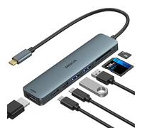 MOKiN USB C Hub HDMI Adapter for MacBook Pro/Air, 7 IN 1 USB C Dongle Mac Adapter with HDMI, Type C Data Port,100W PD,SD/microSD and 2 USB3.0 for Dell/Lenovo/Thinkpad(Blue)