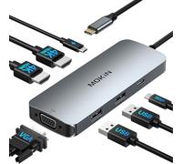 MOKiN USB C Laptop Docking Station Dual Monitor 6 IN 1 Multiport USB C Hub | USB C to Dual HDMI Adapter with 2 HDMI, 3 USB, PD for Dell XPS 13/15, Lenovo Yoga