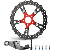 MoKitDora 13" Rear Brake Disc Softail Single Floating Rotor for 2008-2017 Harley Softail Fat boy Deluxe Heritage Breakout Springer FLSTF FLSTN FLST FXSB FXSTS Black Zinc Plating, Red