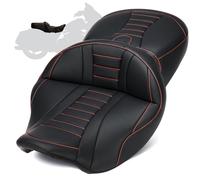 MoKitDora One-Piece Touring Driver Passenger Seat for Harley Electra Glide Standard Road Glide Road King & Street Glide 2008-2023, Red