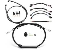 MoKitDora Softail 16" Handlebar Extended Clutch Throttle Cables Brake Line CAN-Bus Wiring for Harley 2018-UP Heritage Sport Glide Breakout Deluxe Fat Bob Boy Models Without ABS, Black