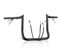 MoKitDora Street Electra Glide CAN-Bus TBW & Heated Grip wires 3-in-One Pre-wired Handlebar 12" Rise 1 1/4" Fat 1" Clamp Monkey Bagger Meathook Bars for Harley 2016-up FLHX FLHT Ultra Limited, Black