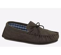 Mokkers Bruce Leather Slipper Men's | Slip On Shoes | Dark Brown | UK Size 6