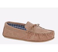 Mokkers Bruce Leather Slipper Men's | Slip On Shoes | Taupe | UK Size 6