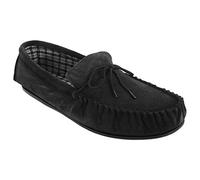 (15 UK, Black) Mokkers Mens Bruce Real Suede Moccasin Slippers