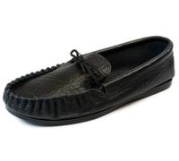 Mokkers Coopers Moccasin Traditional Mens Leather Outdoor Slippers - Black - 13 UK