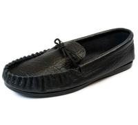 Mokkers Coopers Moccasin Traditional Mens Leather Outdoor Slippers - Black - 4 UK