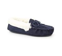 Mokkers EMILY Ladies Suede Moccasin Slippers Navy UK 5
