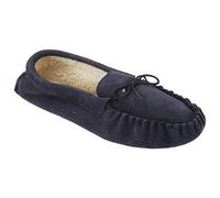Mokkers Jake Moccasin Slippers Men's | Slip On Shoes | Navy Blue | UK Size 6