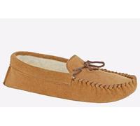 Mokkers Jake Moccasin Slippers Men's | Slip On Shoes | Taupe | UK Size 13