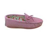 Mokkers Lily Ladies Suede Moccasin Slippers Pink UK 4