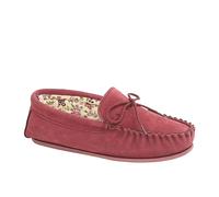 Mokkers Lily Moccasin Slippers Womens | Slip On Shoes | Crimson Red | UK Size 9