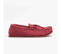 Mokkers LILY Womens Suede Moccasin Slippers Crimson - UK 4