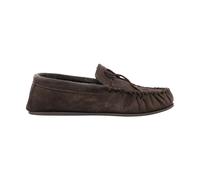 Mokkers Men's Bruce Real Suede Moccasin Slippers in Dark Brown | Size: 7 Mokkers Dark Brown 7