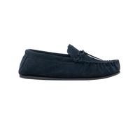 Mokkers Men's Bruce Real Suede Moccasin Slippers in Navy | Size: 11 Mokkers Navy 11