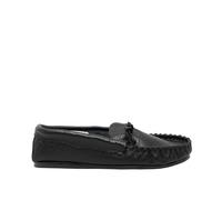 Mokkers Men's Gordon Softie Leather Moccasin Slippers in Black | Size: 13 Mokkers Black 13