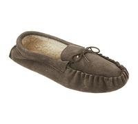 Mokkers Mens Jake Real Suede Moccasin Slippers (10 UK) (Dark Taupe)