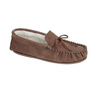 Mokkers Mens Oliver Moccasin Wool Lined Slippers (14 UK) (Dark Camel)