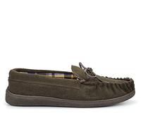Mokkers Mens Real Leather Suede Moccasin Slippers with Rubber Sole Brown 10 UK