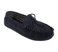Mokkers Mens Real Leather Suede Moccasin Slippers With Rubber Sole Grey 11 UK