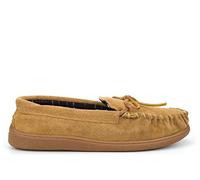 Mokkers Mens Real Leather Suede Moccasin Slippers with Rubber Sole Sand 12 UK