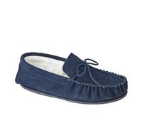 Mokkers Oliver Moccasin Slippers Men's | Slip On Shoes | Navy | UK Size 13