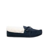 Mokkers Women's Suede Emily Moccasin Slippers in Navy | Size: 8 Mokkers Navy 8