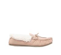 Mokkers Women's Suede Emily Moccasin Slippers in Stone | Size: 9 Mokkers Stone 9
