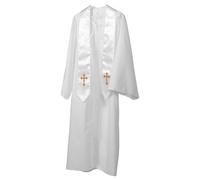 MOKKHNB 1 Set Men's Priest Costume - Priest Costume with Father Robe Stole - Church PastorShawls Religious Outfit for Theatrical Cosplay Party Size L