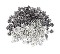 MOKKHNB 100 Pcs Black and Silver Invisible Snap Buttons for Coat Down Jacket DIY Leather Craft Copper Press Studs Replacement