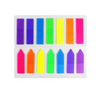 MOKKHNB 10pcs Arrow Shaped Self-stick Page Marker Tabs with Fluorescent Film, Semi- Colored Index Tabs for Charting and Reading Tags, Leaves No Trace