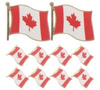 MOKKHNB 10pcs Canada Flag Lapel Pin, Maple Leaf Enamel Brooch, Alloy Patriotic Badge for Clothing Accessories, National Pride Souvenir & Patriotic Event Decor