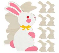 MOKKHNB 10pcs Easter Bunny Wood Cutouts Easter Blank Bunny Wooden Chips Solid Wood Boards Light Yellow Simple Design Lovely Outlook Practical for Can Be Preserved Decor Suitable