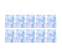 MOKKHNB 10pcs Mermaid Pattern Kraft Paper Candy Bags Drawstring for Birthday Party Fish Tail Design Goodie Bags for Party Favors for Sweets