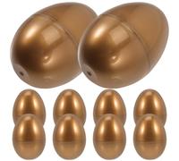 MOKKHNB 10pcs Refillable Golden Plastic Easter Egg Decorations for Party Favors with Easter Egg Shape Sturdy and Not Easy to Break for Banquet