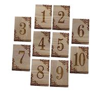 MOKKHNB 10pcs Wooden Digital Seat Sign Table Marquee Numbers Decorations Board Place Cards Wedding Party Country Decor Rustic Decor Wedding Wood Number with Stand