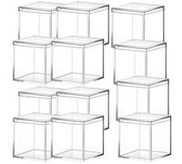 MOKKHNB 12pcs Acrylic Candy Box with Lid, Snack Box with Compartments for Jewelry Storage, Good Sealing Performance to Protect Candy, for Weddings and Offices