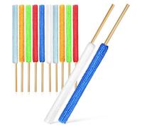 MOKKHNB 12pcs Microfiber Crevice Cleaning Brushes Bamboo Handles for Feeding Bottles and Door Cracks, Comfortable Grip Detail Dusters for Household and Car Use