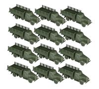 MOKKHNB 12Pcs Mini Military Truck Models for Kids Classic Sand Table Toy Set for Boys and Girls Sturdy Army Vehicle Molds for Creative Play