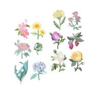 MOKKHNB 12Pcs Mixed Style Flower Embroidery Patches DIY Sewing Appliques for Clothes Bags Garment Accessories Floral Embroidered Patch Set