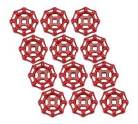 MOKKHNB 12pcs Red Cast Iron Gate Hand Wheel Flat Bottom Shutoff Handle