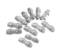 MOKKHNB 12pcs Stainless Steel Double Plate Wire Rope Clamps Versatile Cable Connectors for Indoor Outdoor Use Secure Attachment for Home Decor Commercial Displays