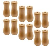 MOKKHNB 12pcs Window Blind Cord Knobs Wooden Pull Ends - Minimalist Beige Wood Pull Cord Accessories for Bedroom & Living Room Roller Shades - Easy Install Curtain Toggles