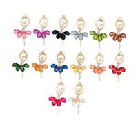 MOKKHNB 14Pcs Ballet Dancer Charms for DIY Jewelry Making Rhinestone Inlaid Pendant for Necklaces Bracelets and Keychains for Dance Lovers and Craft